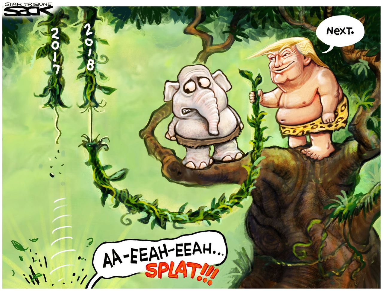 Political cartoon U.S. Trump GOP