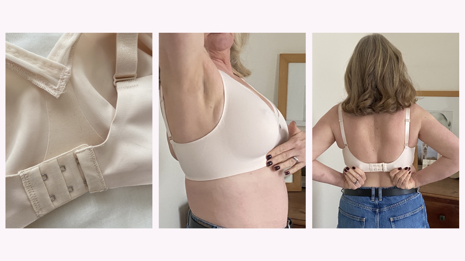 Julie Player testing Triumph True Sensation Minimiser Bra
