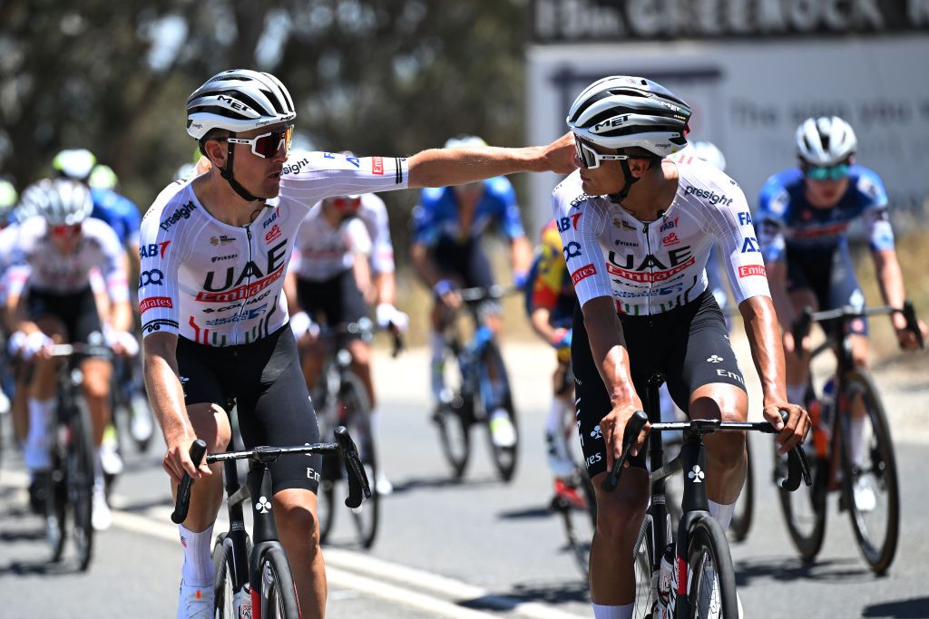 UAE Team Emirates riders trying to cool down