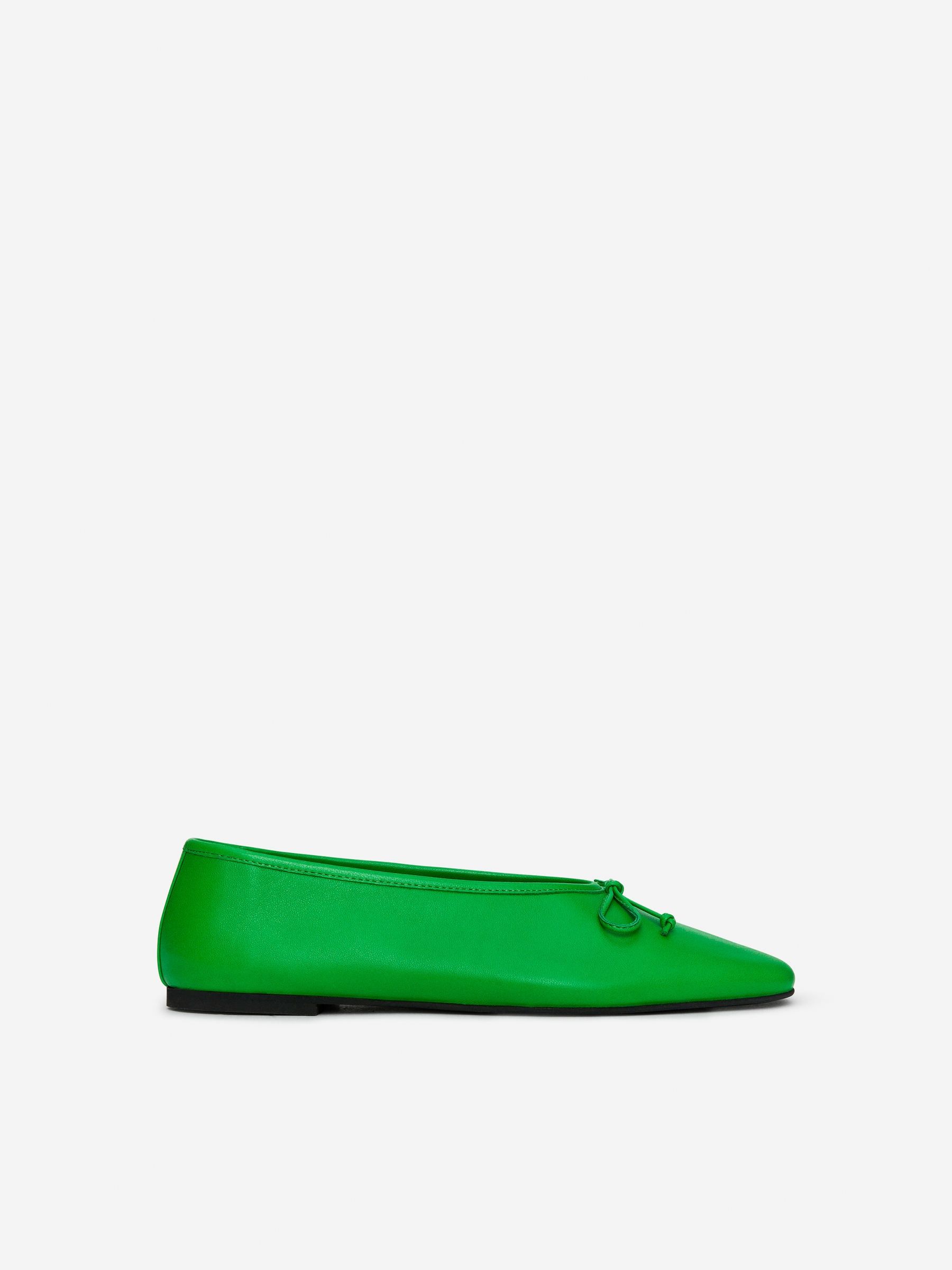 Leather Ballet Flats – Green – Women – Arket Gb