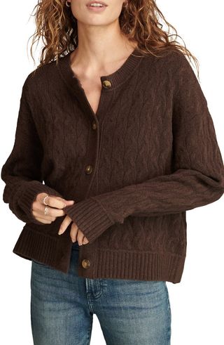 Slouchy Cable Crop Cardigan