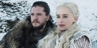 Dany and Jon Snow in white and black 2019