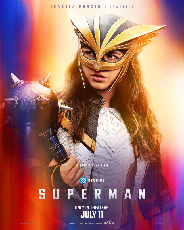 Isabela Merced as Hawkgirl on Superman poster