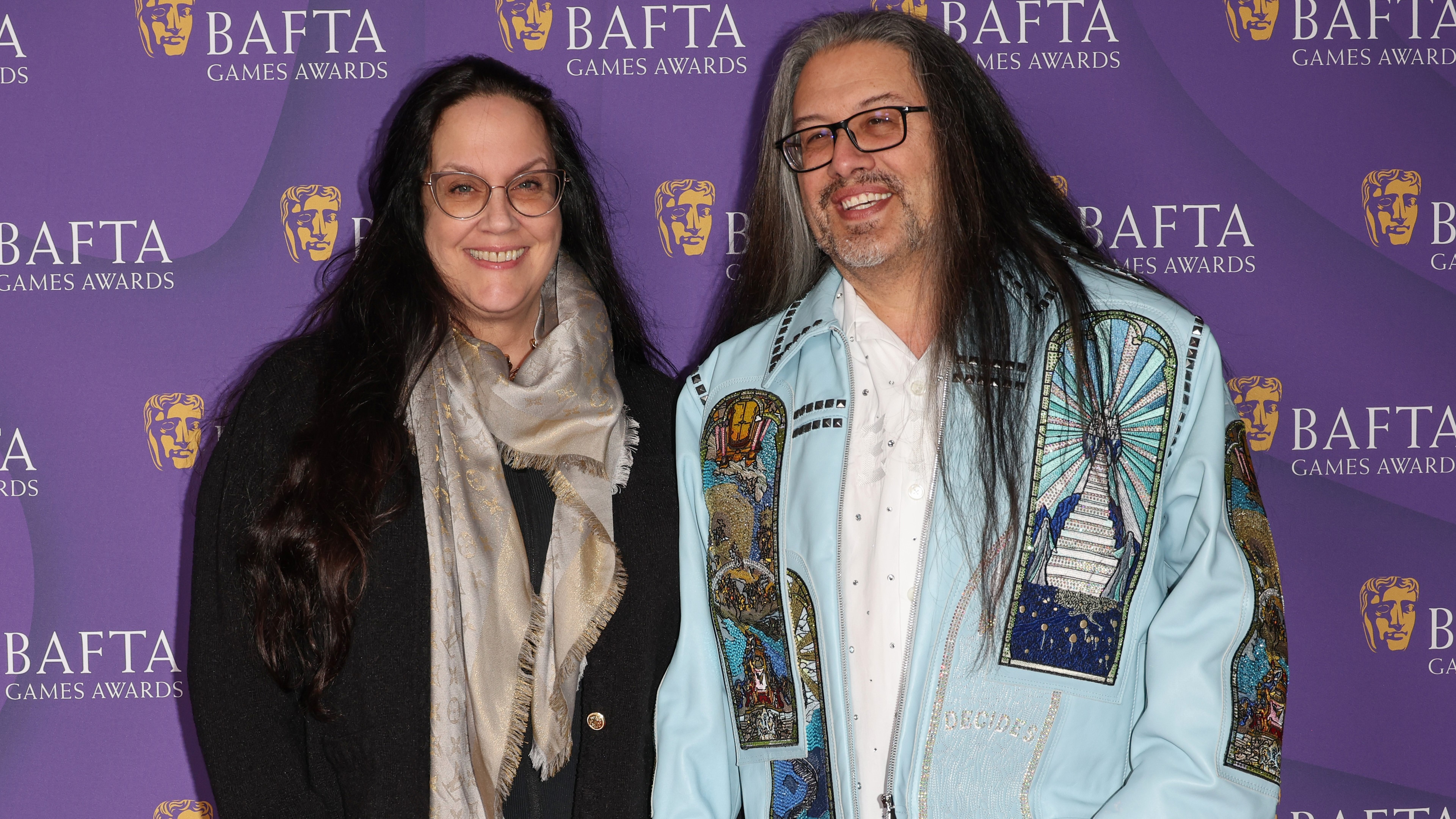 LONDON, ENGLAND - APRIL 10: Brenda Romero and John Romero attend the BAFTA Games Awards 2024 Nominees&#039; Party at the Langham Hotel on April 10, 2024 in London, England. (Photo by Tristan Fewings/BAFTA/Getty Images for BAFTA)