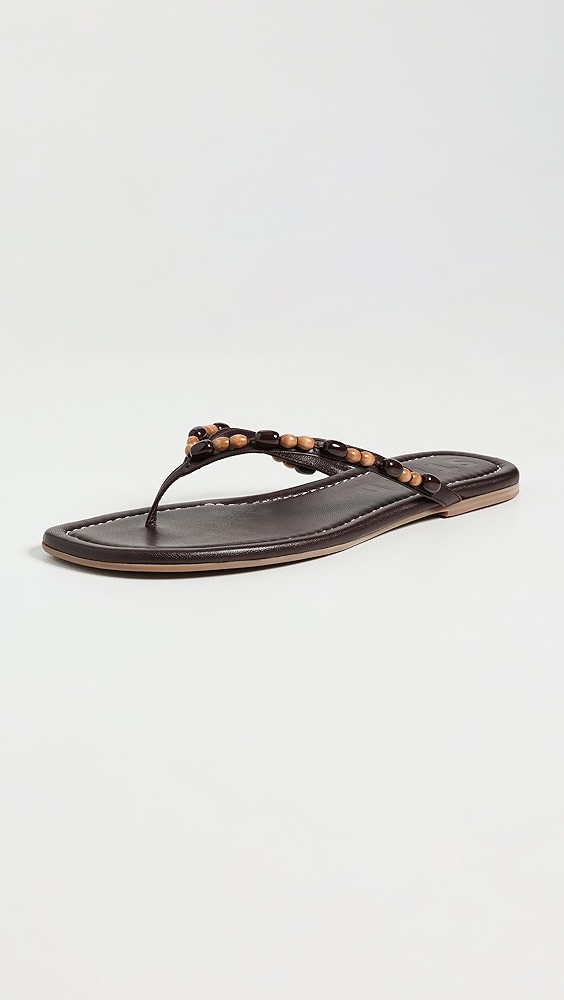 Freja Thong Sandals - Wood Beads