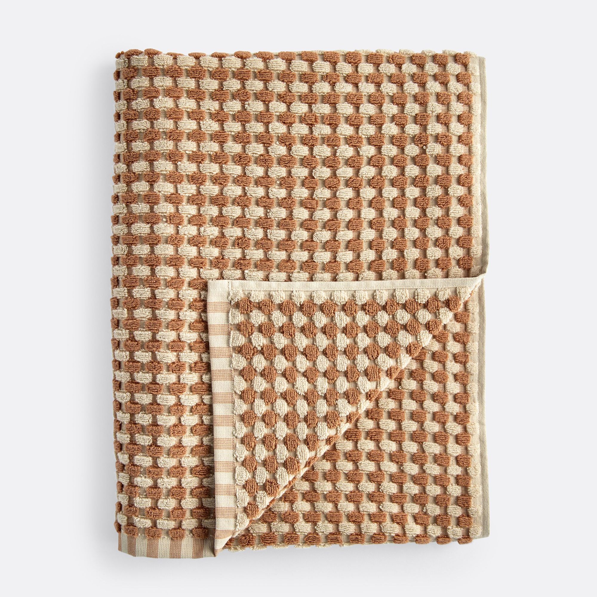 Patterned brown and cream towel