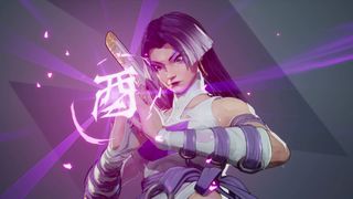 Marvel Rivals costume customization Psylocke wearing Phantom Purple recolor for Vengeance costume