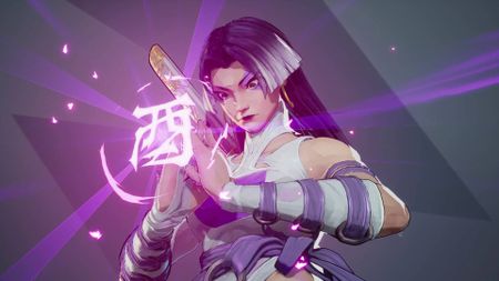 Marvel Rivals costume customization Psylocke wearing Phantom Purple recolor for Vengeance costume