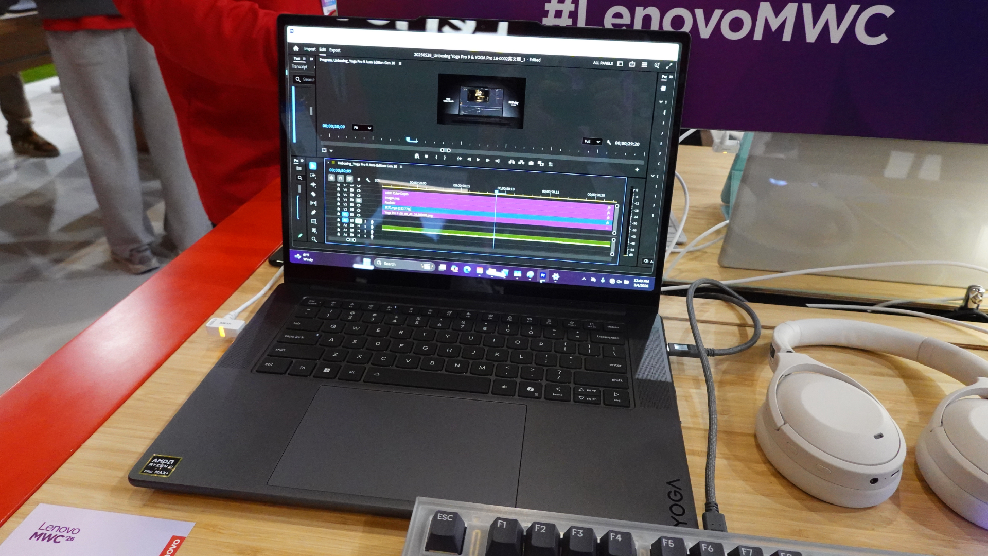 Lenovo Yoga Pro 7a laptop on show at MWC 2026
