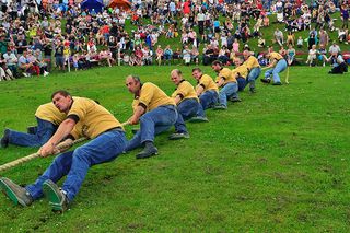 Tug-of-War, one of the disciplines at the Highland Games, Dufftown, Moray