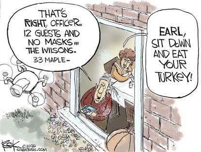 Editorial Cartoon U.S. Thanksgiving COVID