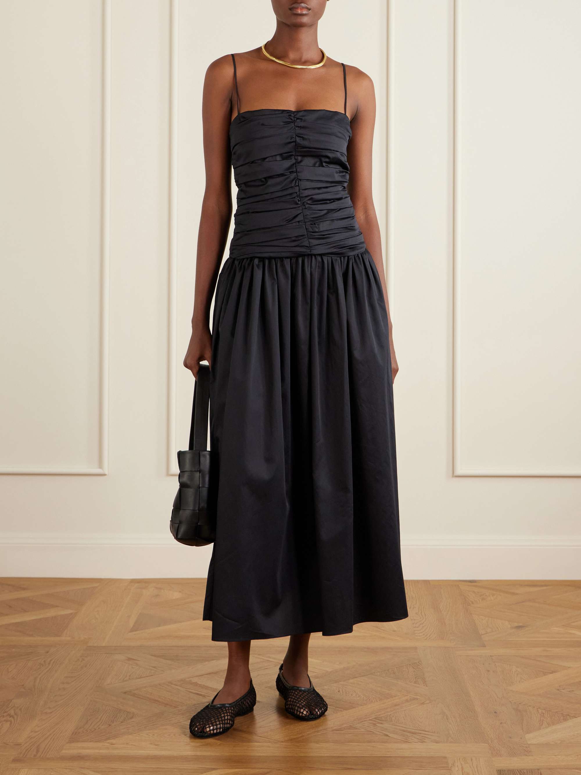 Amina Gathered Organic Cotton Dress