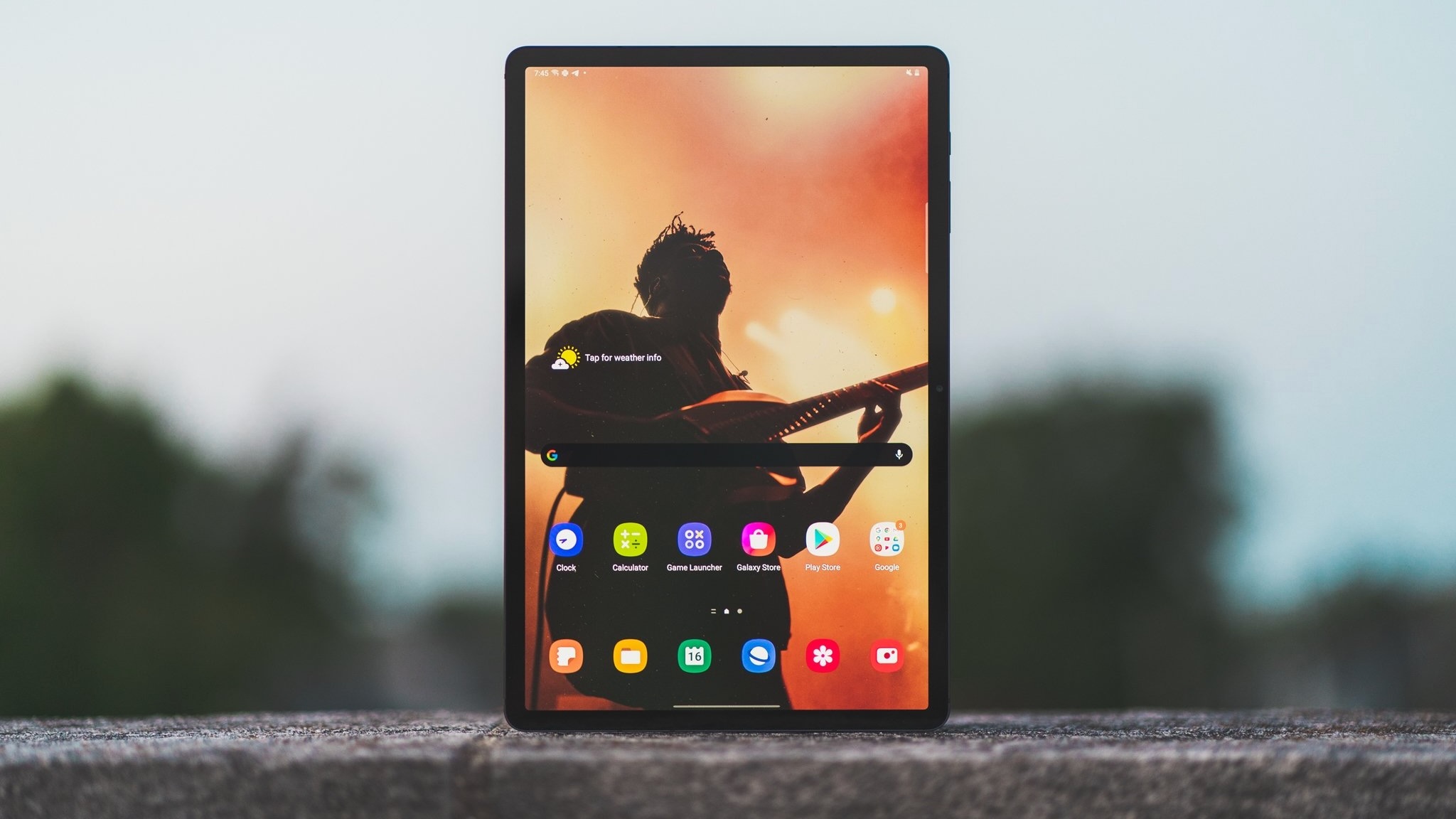 Samsung Galaxy Tab S7 Plus is displayed in portrait mode