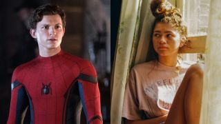 From left to right: Tom Holland as Spider-Man and Zendaya in Euphoria
