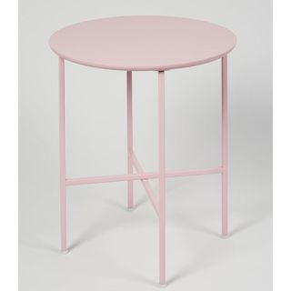 pink side table with round top
