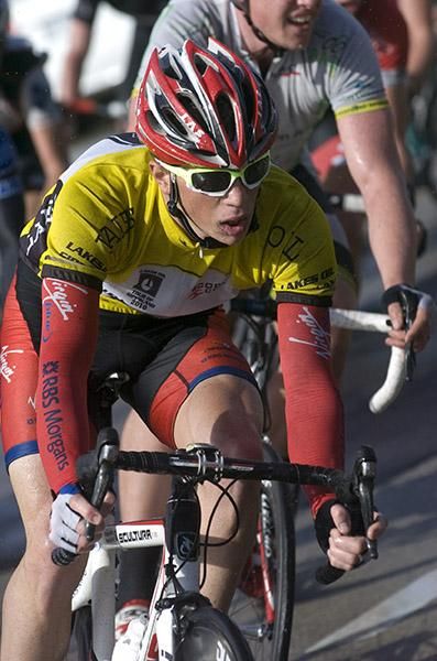 Tour leader Patrick Shaw (Virgin Blue/RBS Morgan) in action during the criterium.