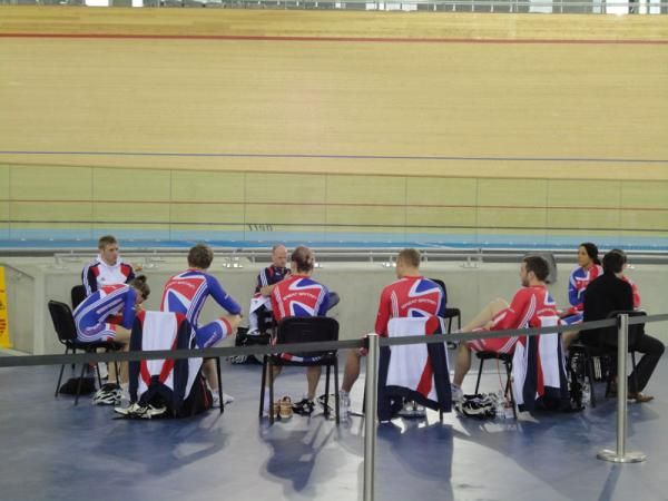 The British track team were there for a media show and training sessions