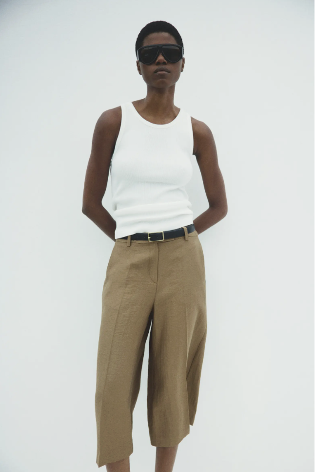 H&amp;amp;M, Tailored Linen-Blend Culottes