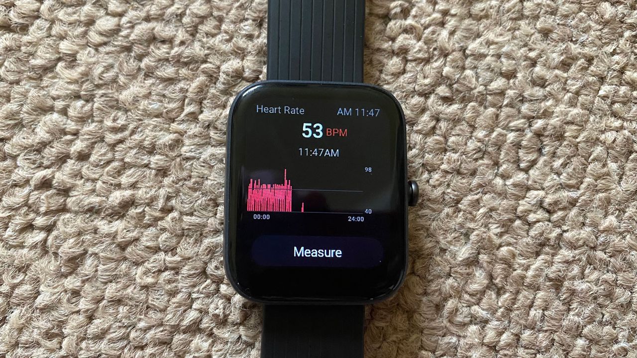 AmazFit Bip 3 Pro heart rate monitor