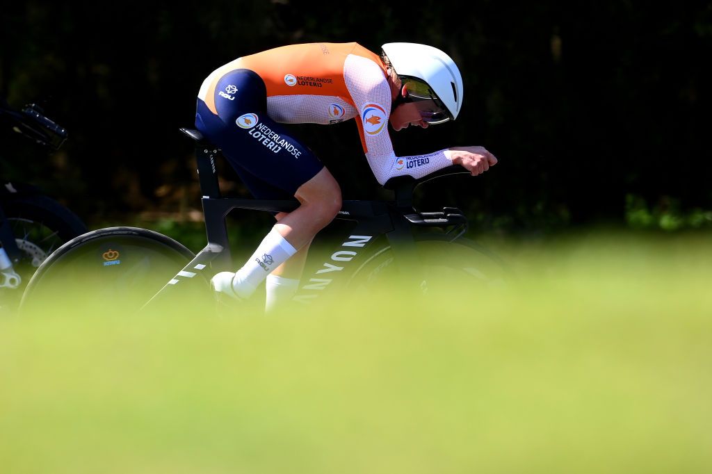 WOLLONGONG AUSTRALIA SEPTEMBER 18 Annemiek Van Vleuten of The Netherlands sprints during the 95th UCI Road World Championships 2022 Women Individual Time Trial a 342km individual time trial race from Wollongong to Wollongong Wollongong2022 on September 18 2022 in Wollongong Australia Photo by Tim de WaeleGetty Images