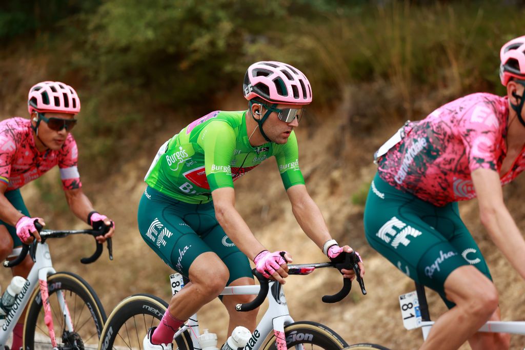 VILLADIEGO SPAIN AUGUST 03 Ruben Guerreiro of Portugal and Team EF Education Easypost Green Points Jersey competes during the 44th Vuelta a Burgos 2022a Stage 2 a 158km stage from Vivar del Cid to Villadiego on August 03 2022 in Villadiego Spain Photo by Gonzalo Arroyo MorenoGetty Images