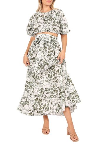 Delilah Print Crop Top 
Maxi Skirt