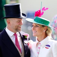 Mike Tindall and Zara Tindall attend day 3 'Ladies Day' of Royal Ascot at Ascot Racecourse on June 16, 2022 in Ascot, England.