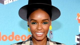Janelle Monáe wearing coloured mascara, one of our top autumn makeup looks