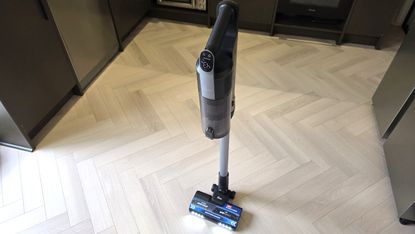 Hoover HF3 DynamicClean vacuum cleaner upright on hard floor 