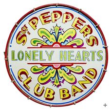 Sir Peter Blake's hand-painted drum, as featured on the cover of The Beatles seminal album, Sgt Pepper's Lonely Hears Club Band. ©Rick Guest