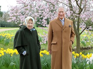 Queen and Prince Charles at Frogmore House