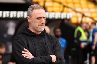 Andy Crosby the interim manager / head coach of Port Vale during the Sky Bet League One between Port Vale and Plymouth Argyle at Vale Park on May 7, 2023 in Burslem, United Kingdom.