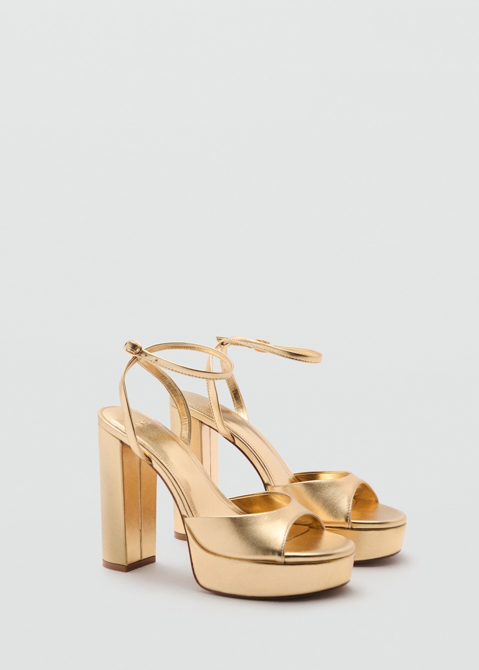 Mango Metallic-effect heeled sandals