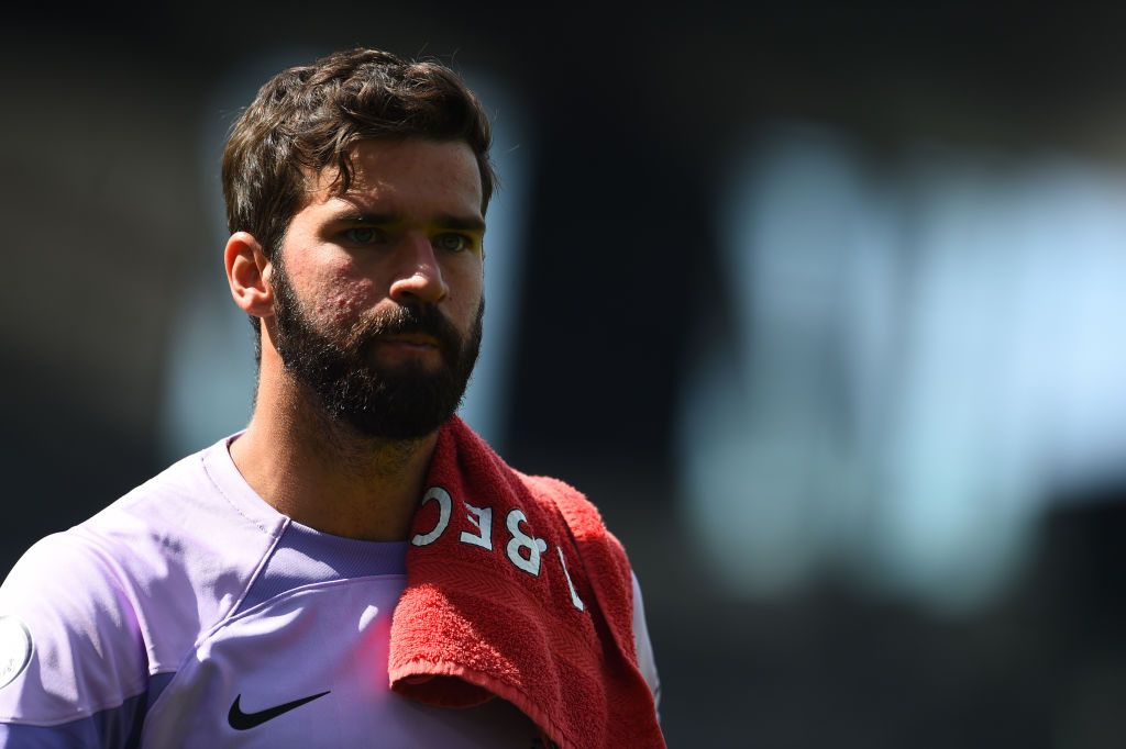 Alisson Becker of Liverpool at the end Premier League match between Fulham FC and Liverpool FC at Craven Cottage on August 06, 2022 in London, England.