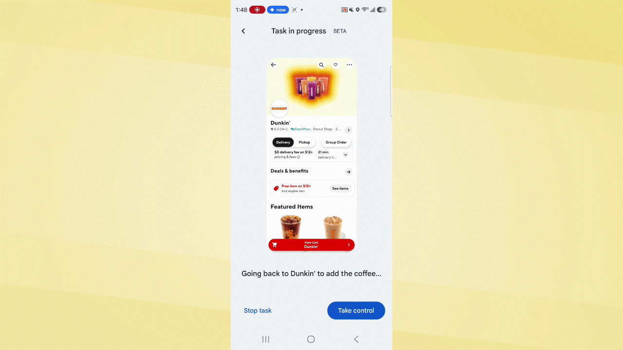 Gemini Task Automation GIF animation