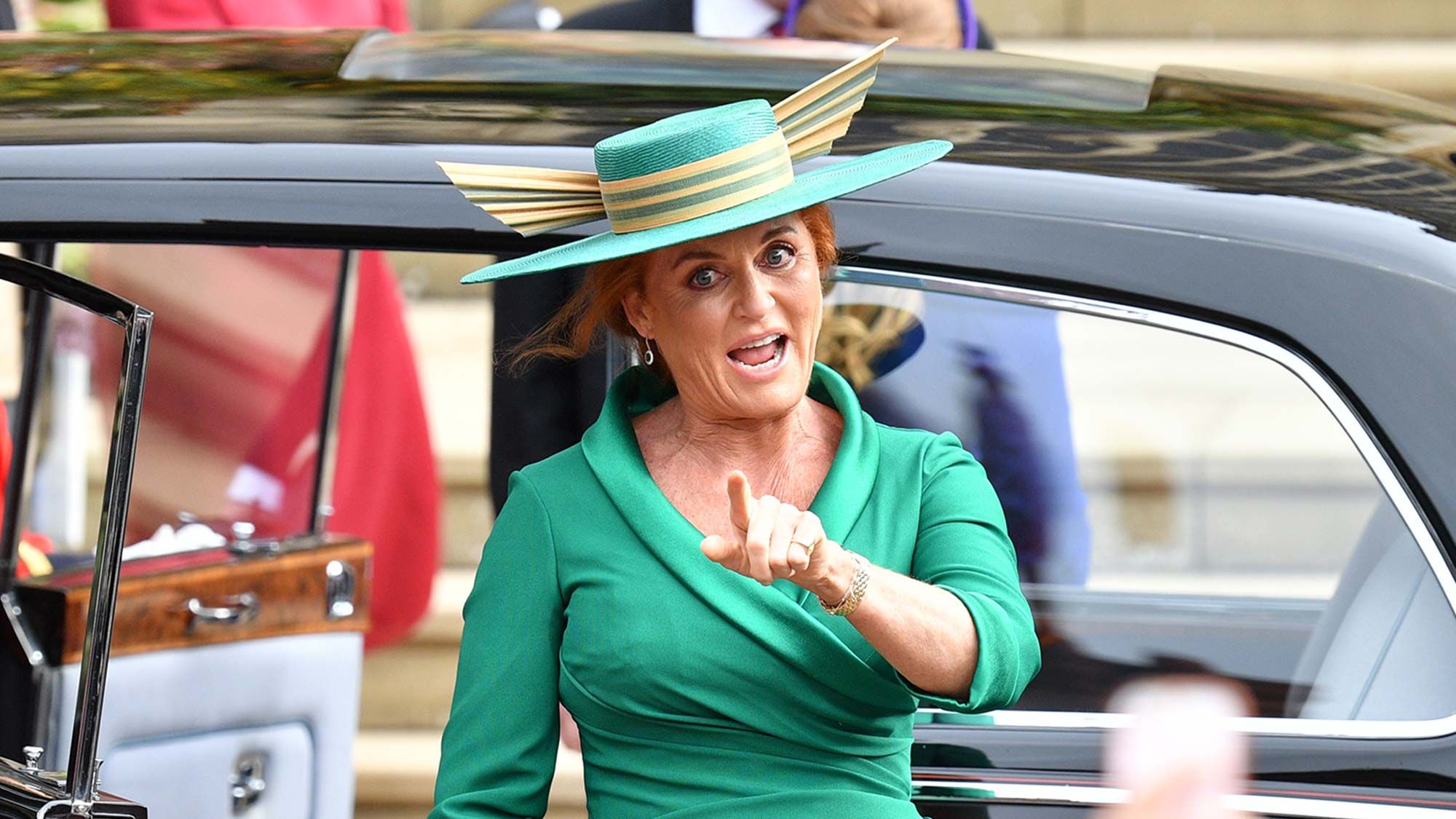 fergie green dress Sarah Ferguson takes lead from Princess Kate and Meghan Markle with 1,095 dress