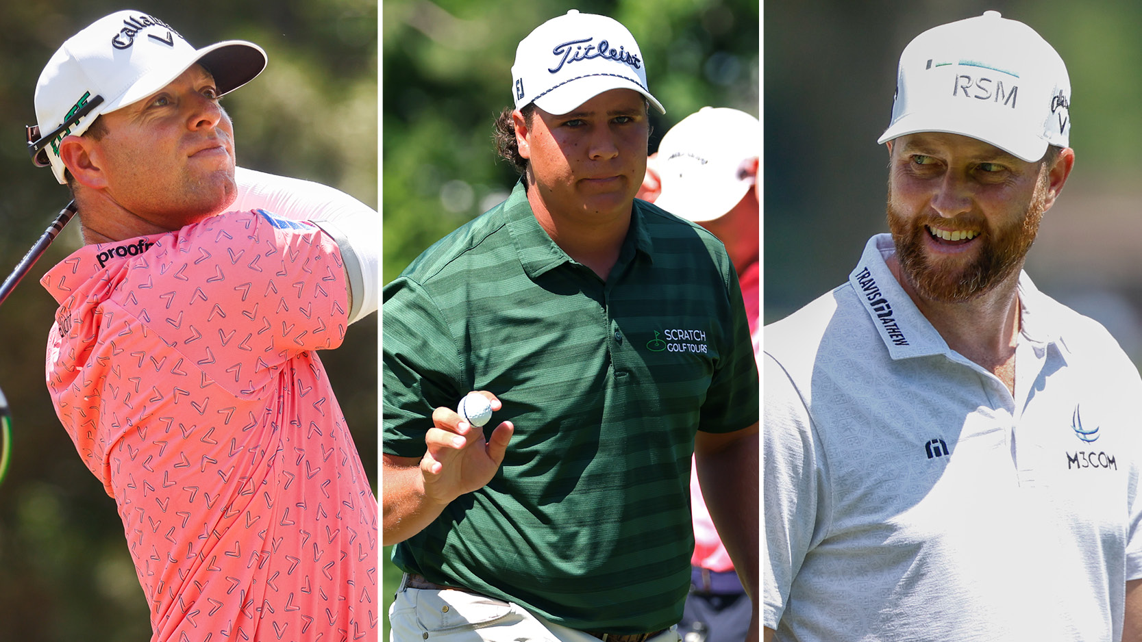 Three golfers at the Rocket Classic