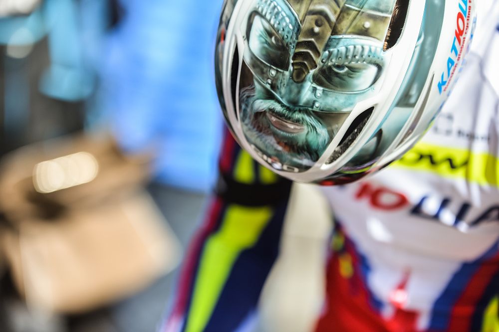 Kristoff has a special helmet for the Arctic Race of Norway