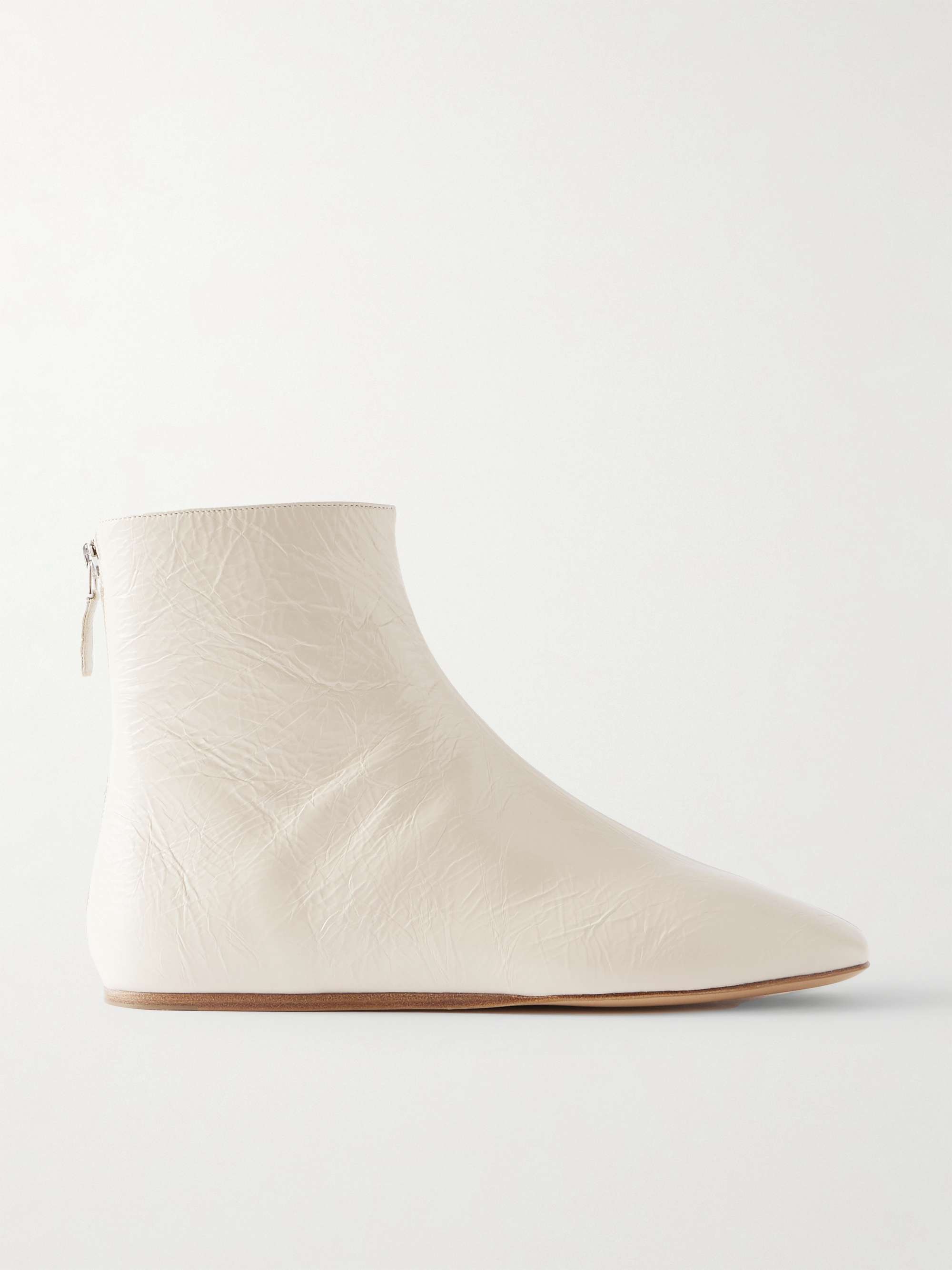 Luna Glossed-Leather Ankle Boots