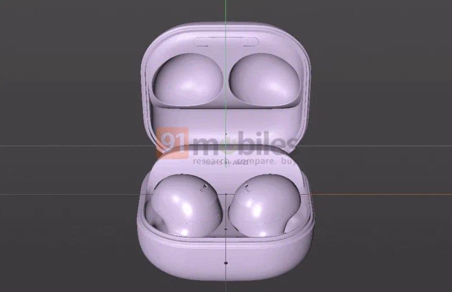 Samsung Galaxy Buds 2 Pro 3D renders in white