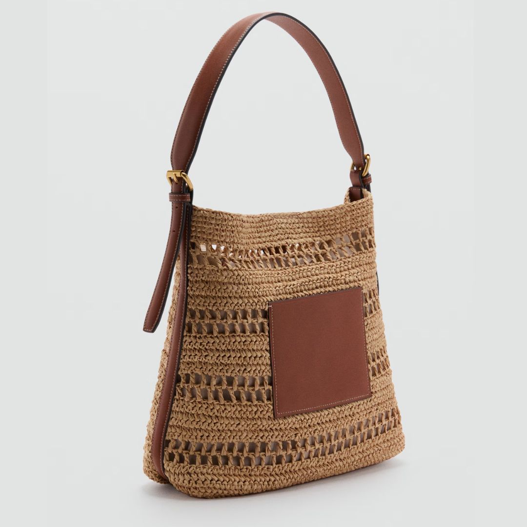 Mango Woven Shoulder Bag