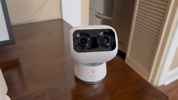 Eufy S350 camera follows person in living room