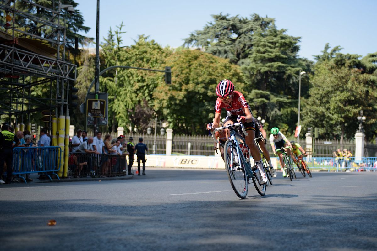 Claudia Lichtenberg (Lotto Soudal) attacks at Madrid Challenge by La Vuelta an 87km road race in Madrid, Spain