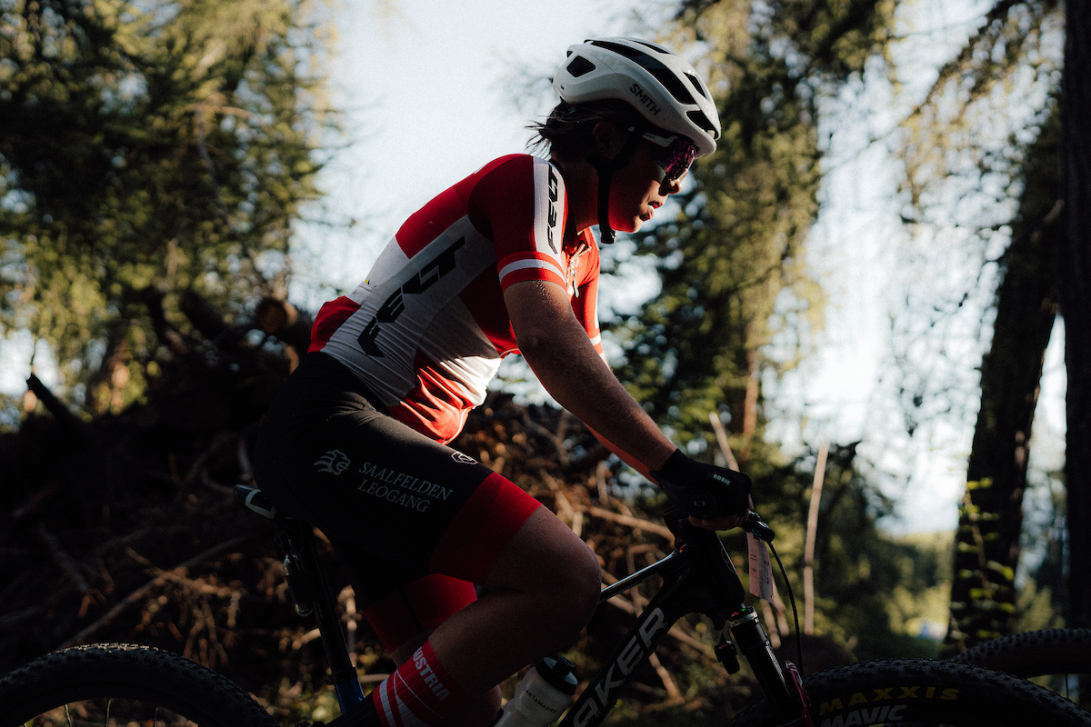 Mona Mitterwallner at the 2025 UCI Marathon Mountain Bike World Championships