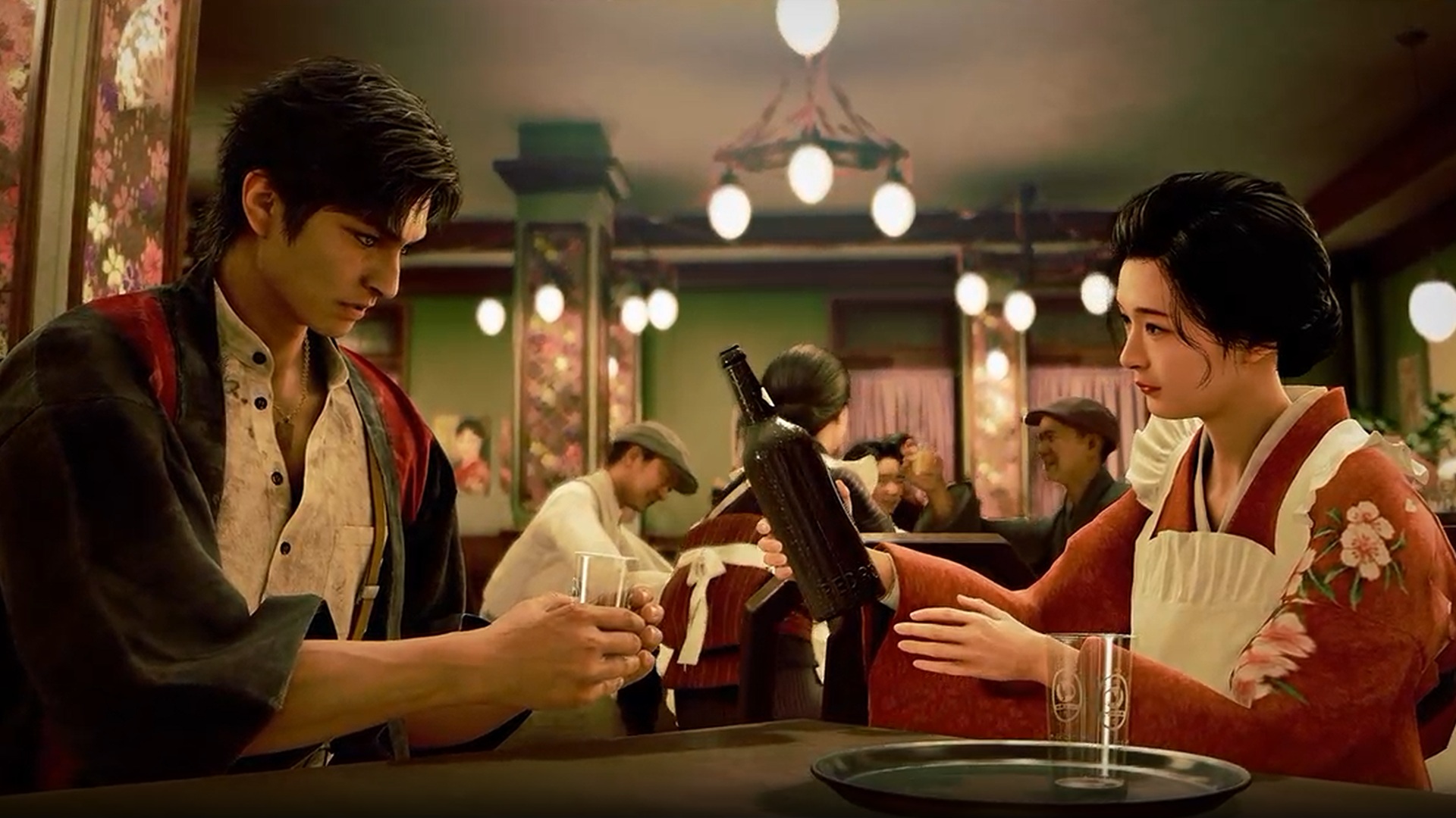 Makoto and Tae sharing a drink in Stranger Than Heaven
