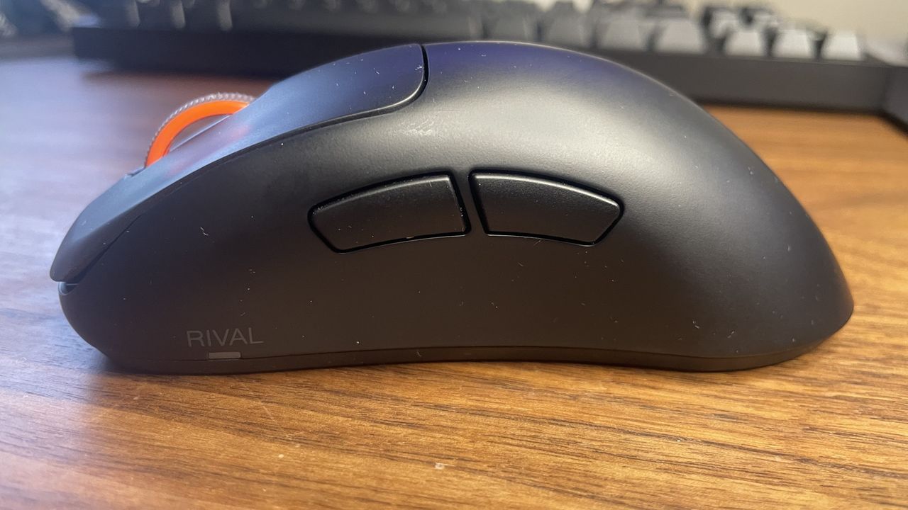 A Steelseries Rival Pro gaming mouse.