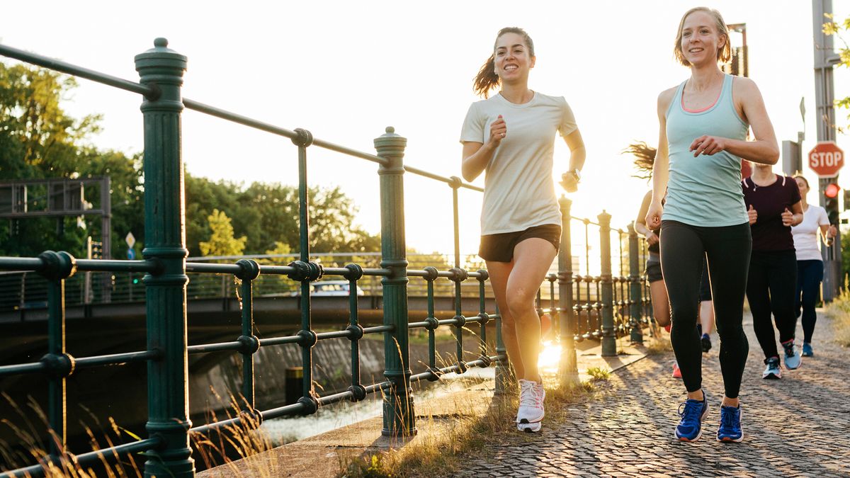 group of women running together