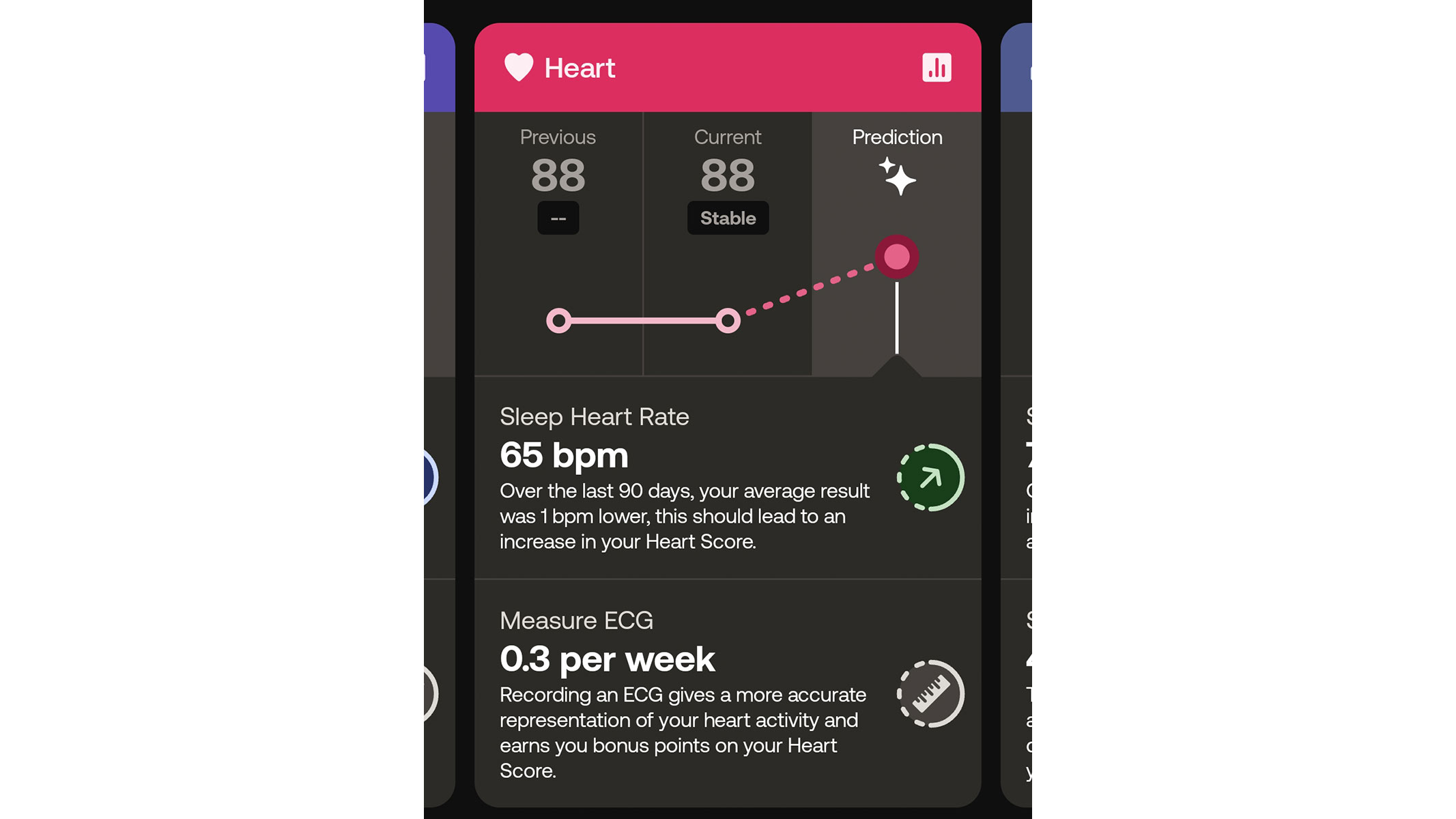 a screenshot of the heart health tracking features from the Withings app