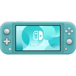 A picture of the Nintendo Switch Lite on a white background.