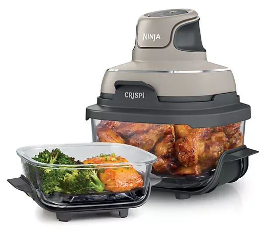 Ninja, Crispi 4- in-1 Portable G lass Air Fryer Cooking System